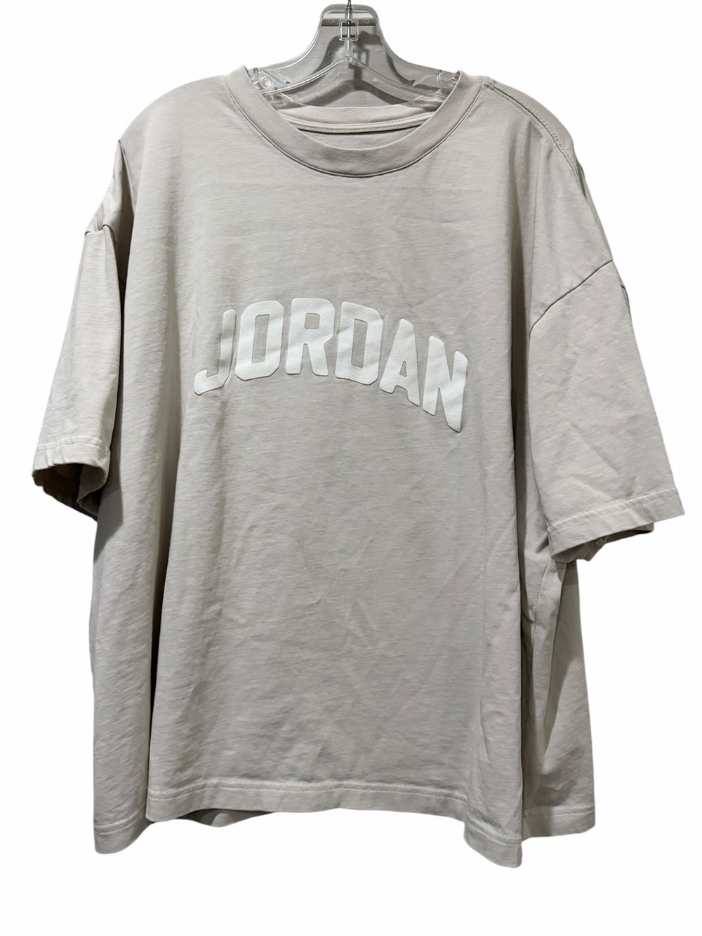 Nike Women's XXL Jordan Logo Short Sleeve Tan Loose Fit Shirt B3